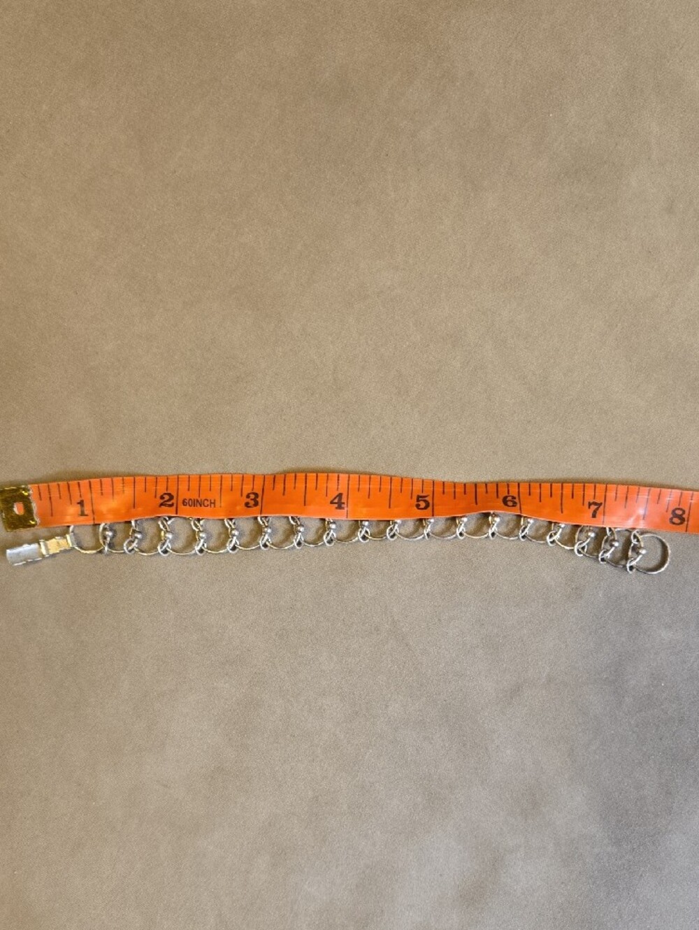Antique Bernard Weber Marked Linked Circle Chain 925 Sterling Bracelet Signed - Picture 7 of 10
